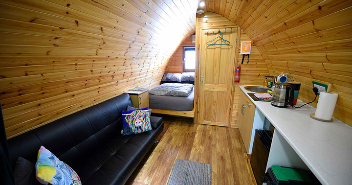 Dunvegan Camping Pods contain modern facilities in our self catering accommodation