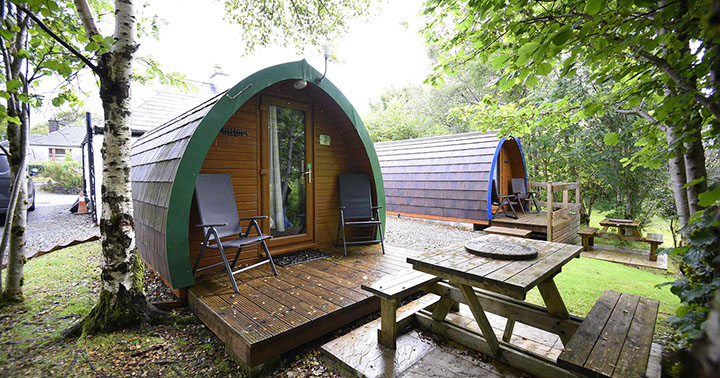 Dunvegan Camping Pods self catering accommodation with outside seating self catering pod