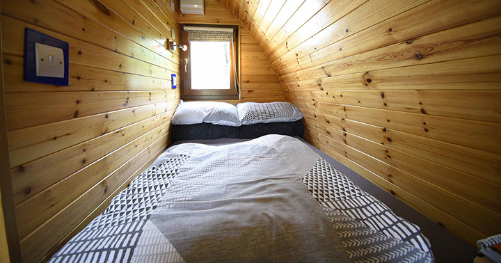 Our self catering accommodation contains comfortable double bed with all bedding and linen provided