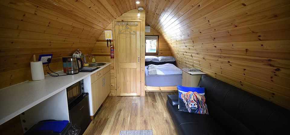 Enjoy modern facilities at Dunvegan Camping Pods in Dunvegan on the Isle of Skye