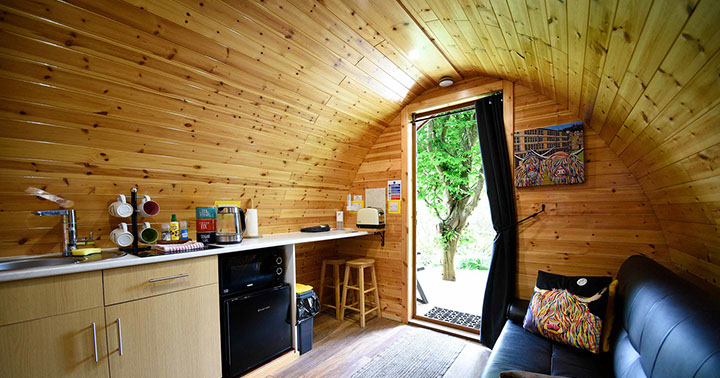 Our self catering Pods in Dunvegan have excellent facilities