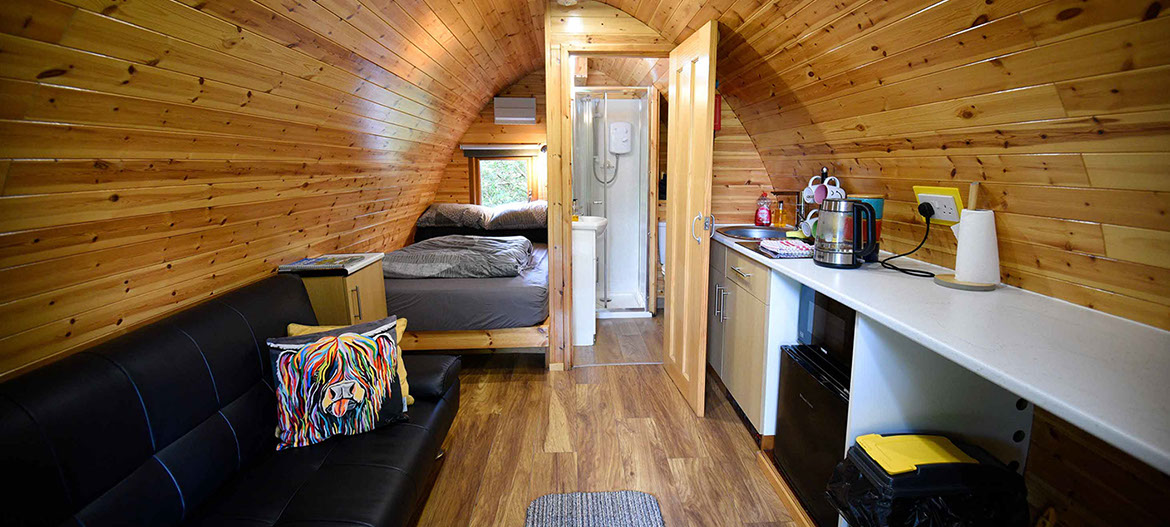 Dunvegan Camping Pods offer self catering Pod accommodation with en suite shower rooms